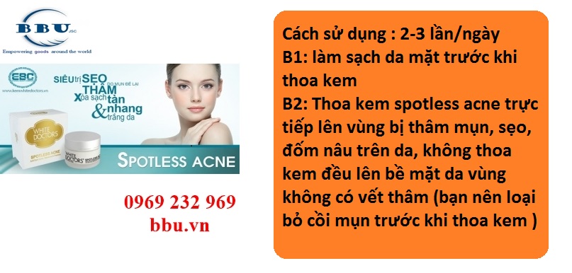 Kem ngừa thâm mụn làm trắng da white doctors (spotless acne)